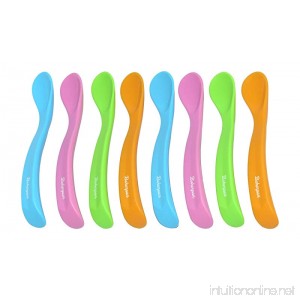 Bakerpan Silicone Soft Baby Feeding Spoons Set of 8 - B06WPB73VH